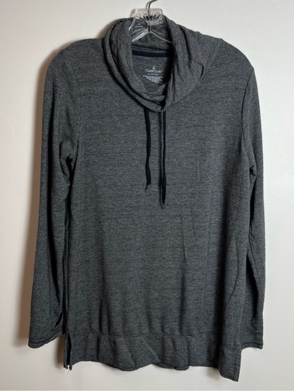 Cuddl Duds ULTRACOZY Charcoal Drawstring Cowl Neck - Picture 1 of 3